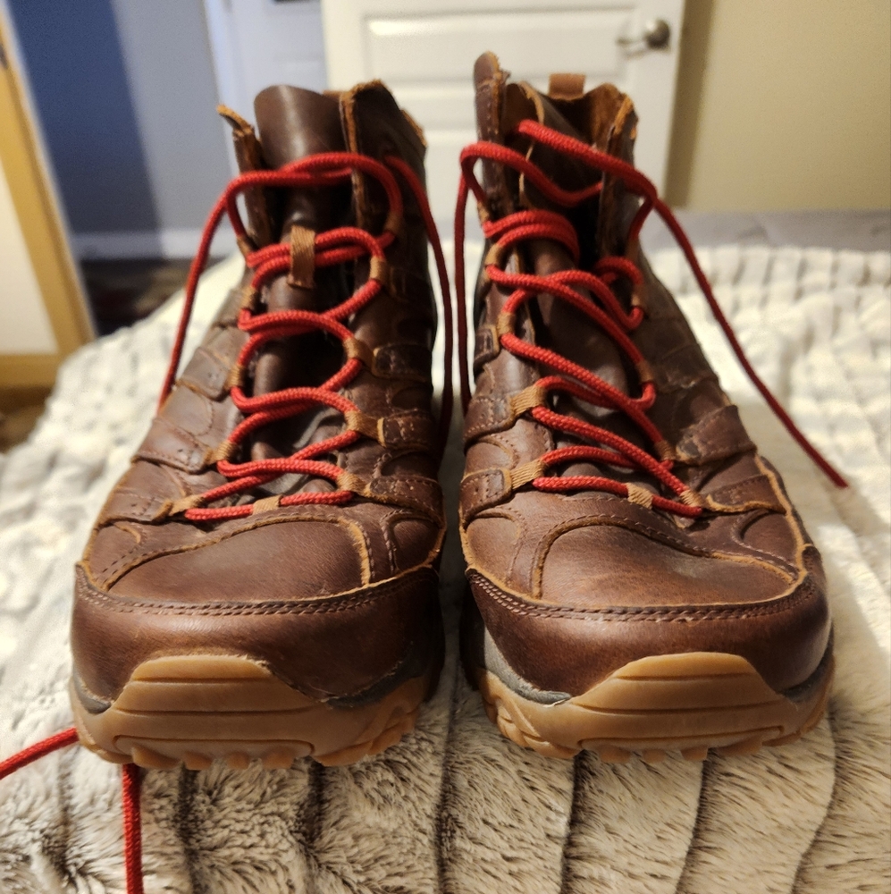 Merrell Brown and Red Leather Boots